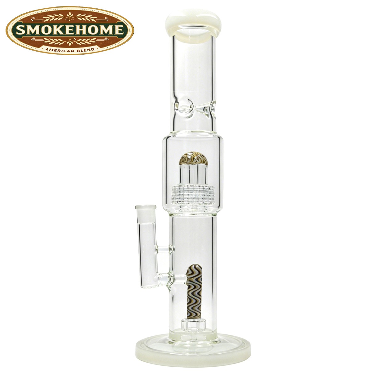 16inch Thick (4mm) Wigwag Glass Bong Water Pipe Smoking Perc Hookah & 14mm bowl