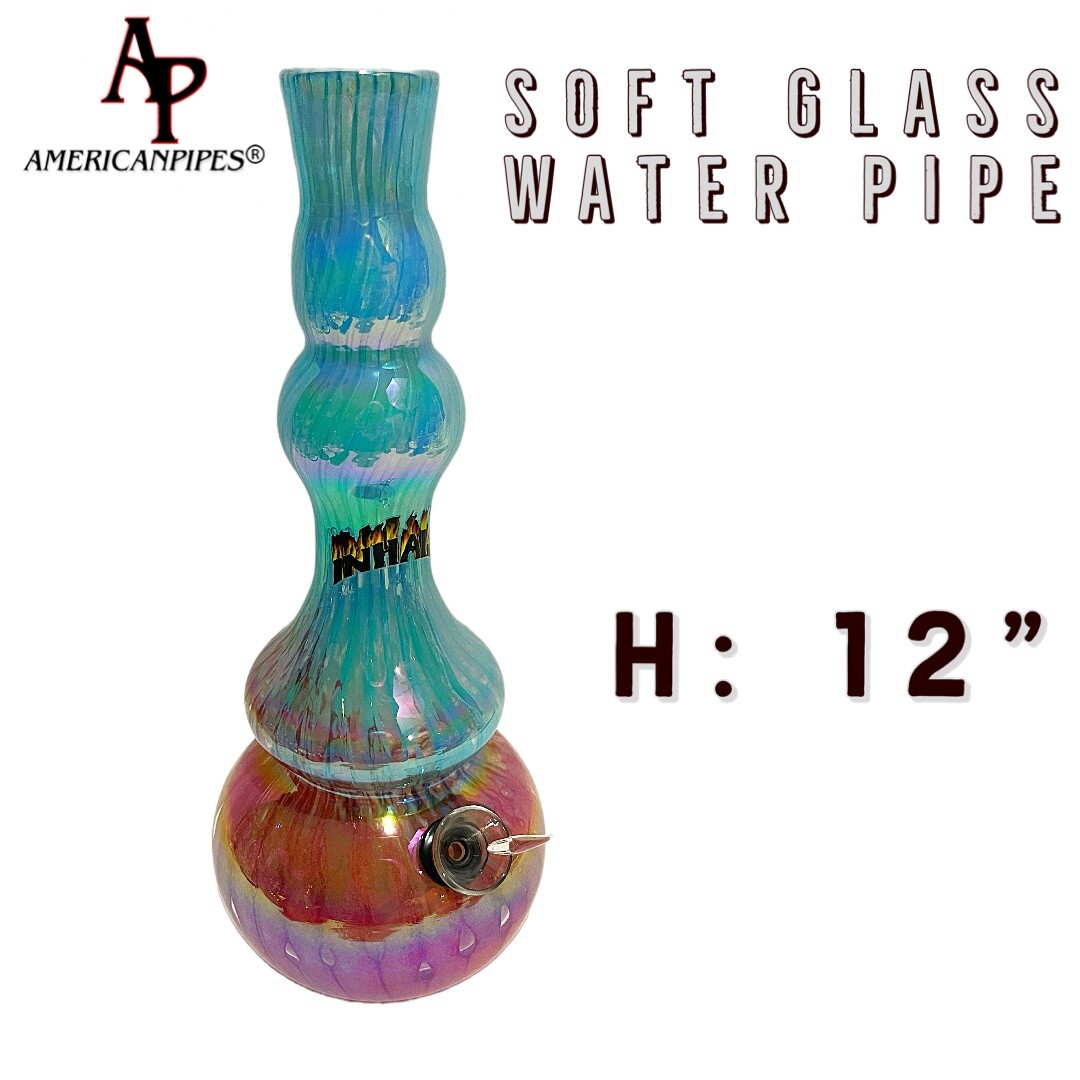 12” Water Pipe/ Heavy Soft glass Pipes By INHALE & AmericanPipes