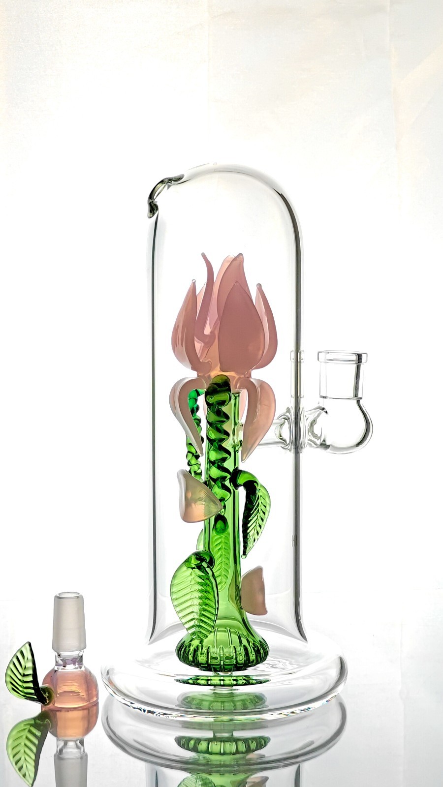 Flower Vase Water Pipe Bong | 9&Prime; Tall, Pink, w/Showerhead Perc | 5mm Thick Glass