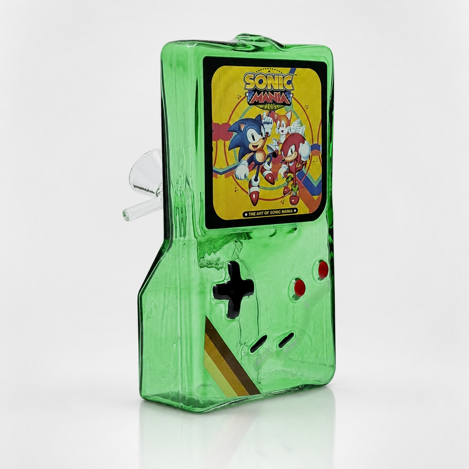 6&Prime; Green Retro Handheld Game Console Glass Bong Water Pipe Smoking Tobacco Bowl