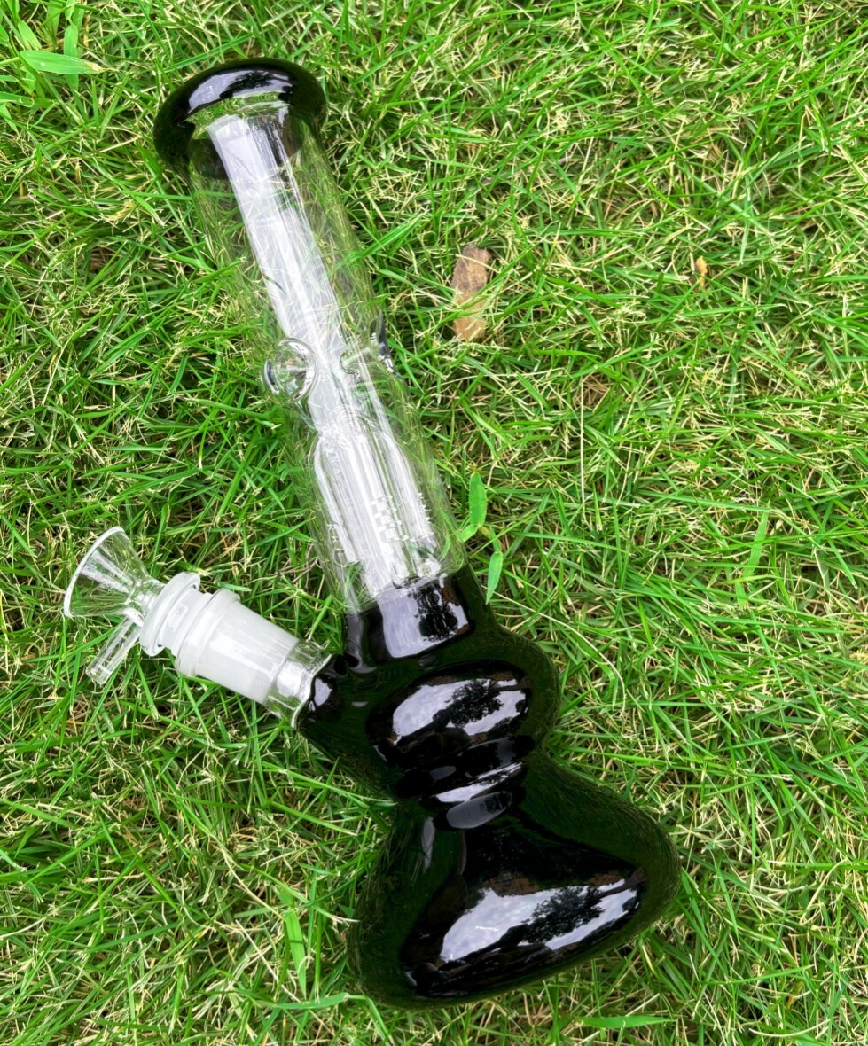 10 » Thick Glass Bong Tree Arm Perc Recycler Water Pipe Hookah Bubbler Black