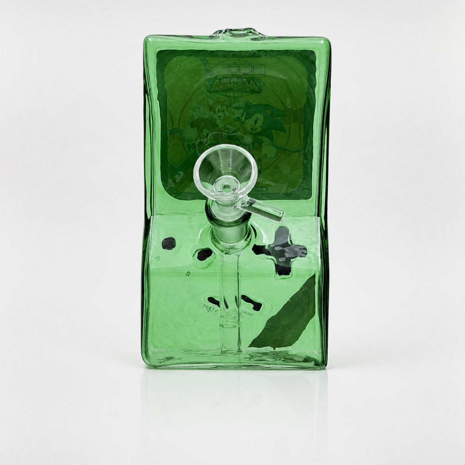 6&Prime; Green Retro Handheld Game Console Glass Bong Water Pipe Smoking Tobacco Bowl