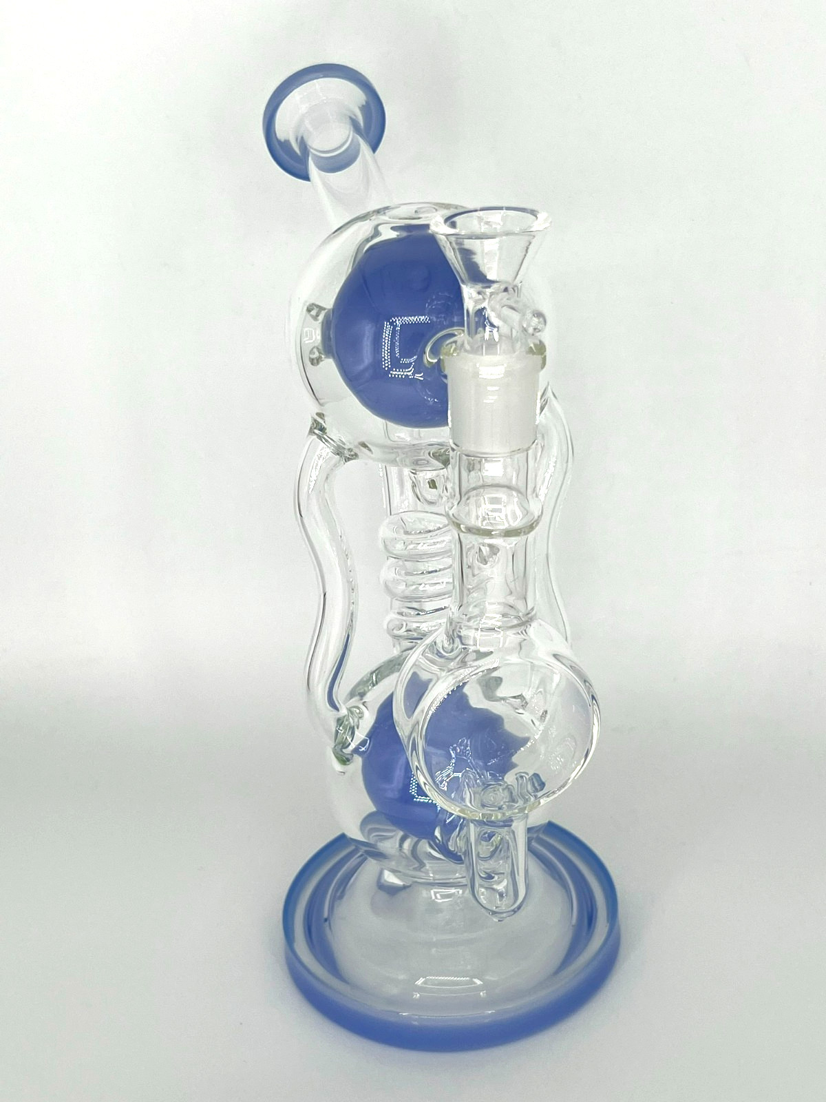10&Prime; DOUBLE BUBBLE BIG RECYCLER PERC BONG RIG-BENT NECK-14MM BOWL-2 FREE GIFTS💎