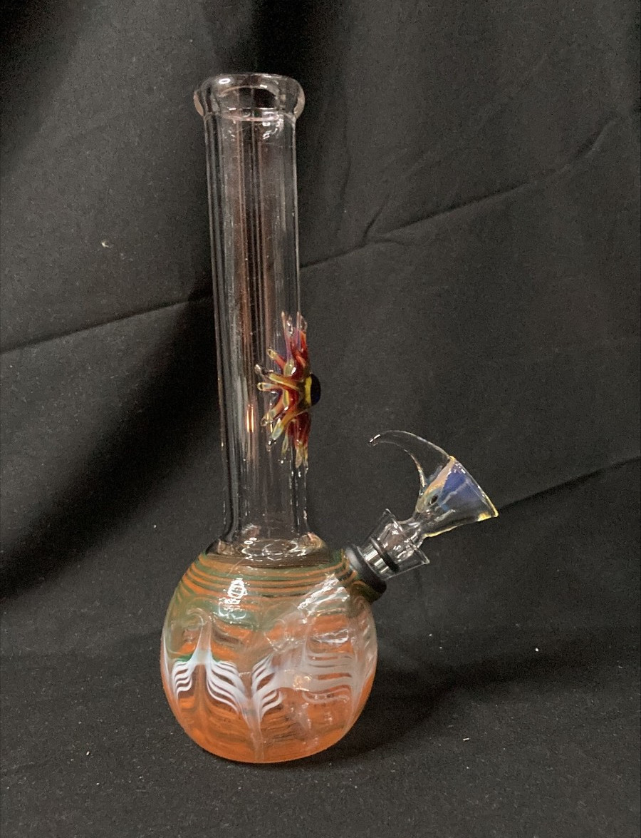 Wrap & Rake Artistic Sphere Water Pipe w/ Slider Bowl | Red | 7&Prime;