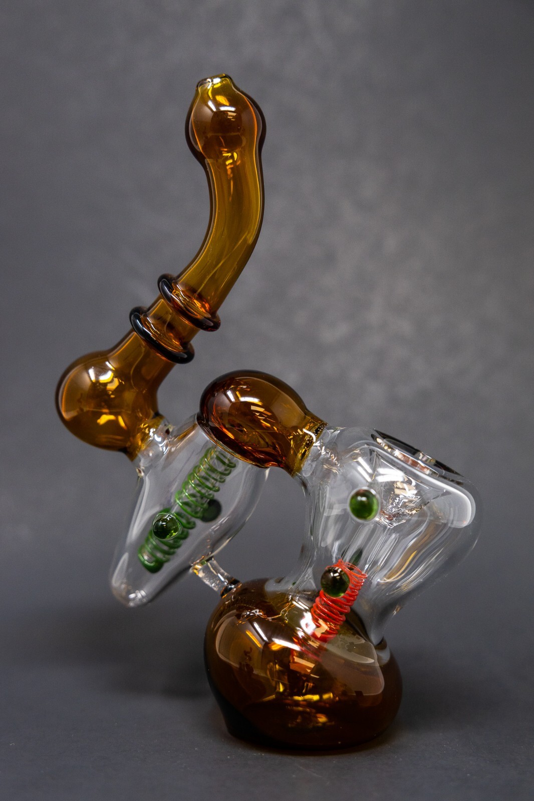 Hookah Water Pipe 7&Prime; Dark Amber Double Chamber Tobacco Bubbler Bong – Fast Ship
