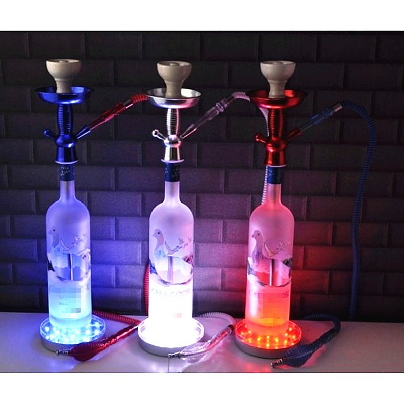 Shisha Narghile Champagne/Wine Bottle Top Hookah Stem Aluminum Smoking Pipe Suit