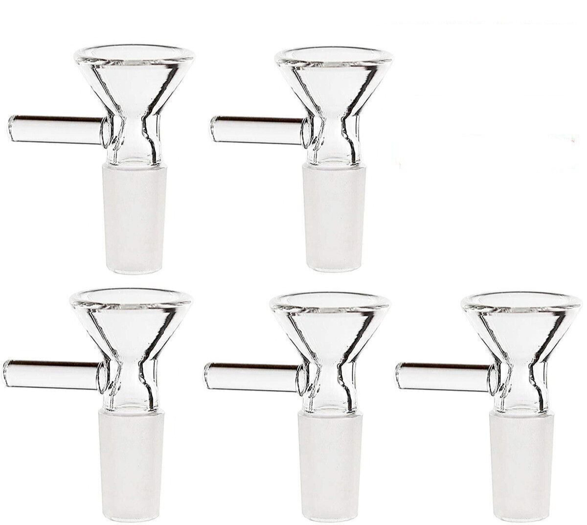 5X 18mm Male Glass Bowl Handle Piece Replacement for Water Filter Bongs 18MM
