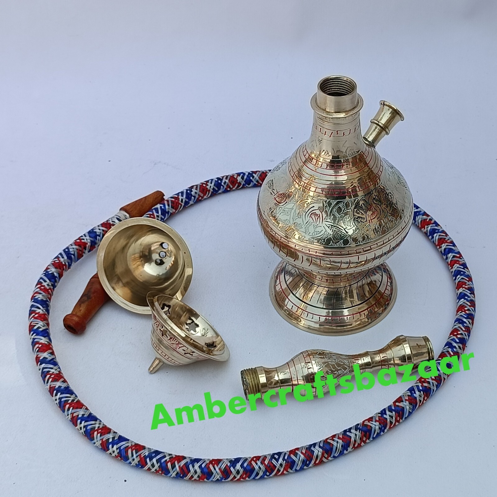 16 INCH ANTIQUE BRASS HOOKAH IRANI STYLISH HOOKAH, VINTAGE HOME DECORATION ITEMS