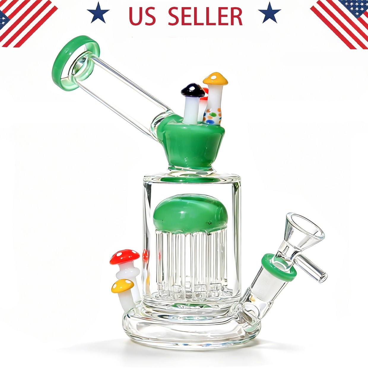 Hookah 7inch Glass Bongs Water pipes Smoking Tree Perc Mini Bong W/ 14mm bowl