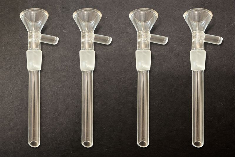 4pk 5&Prime; Hookah Clear Glass Bong Stem Replacement 14mm Fits 8&Prime; Water Bong