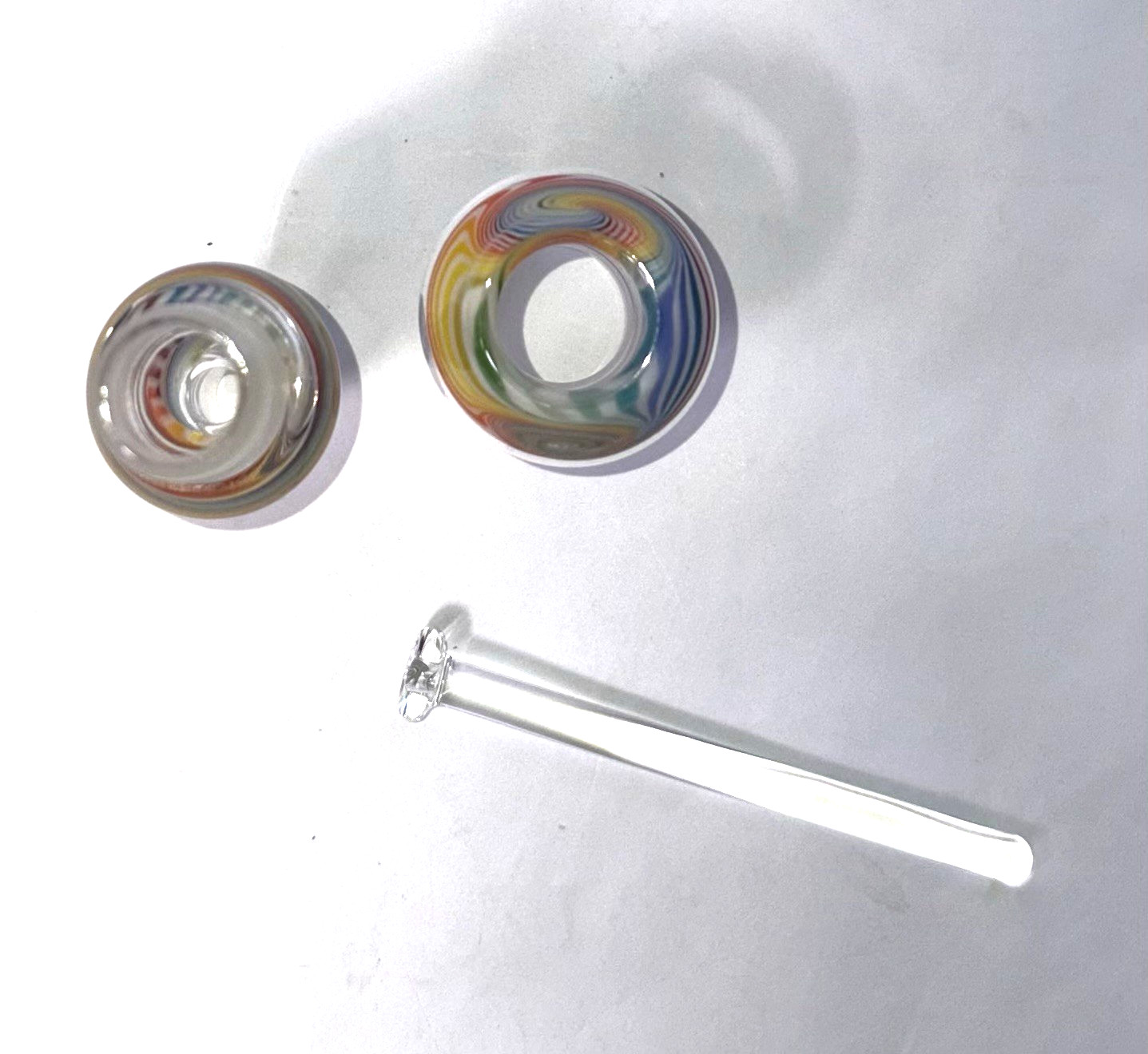 Silika Glass Worked Heady 14mm to 18mm Adapter and Matching 18mm Dome & Nail