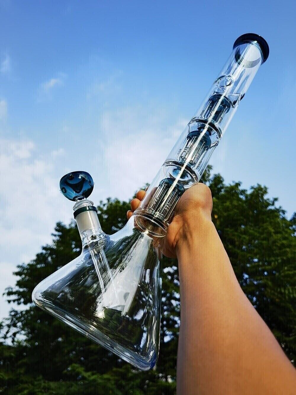 50cm Smoking Hookah Water Pipe Glass Bong Bubbler Hand Pipes Percolator Bongs