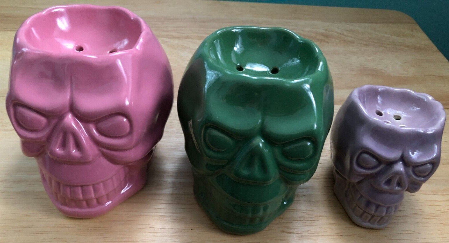 3PCS Scull Shisha Ceramic Bowls Narghile Inhale Hookah Pipes Assorted Color