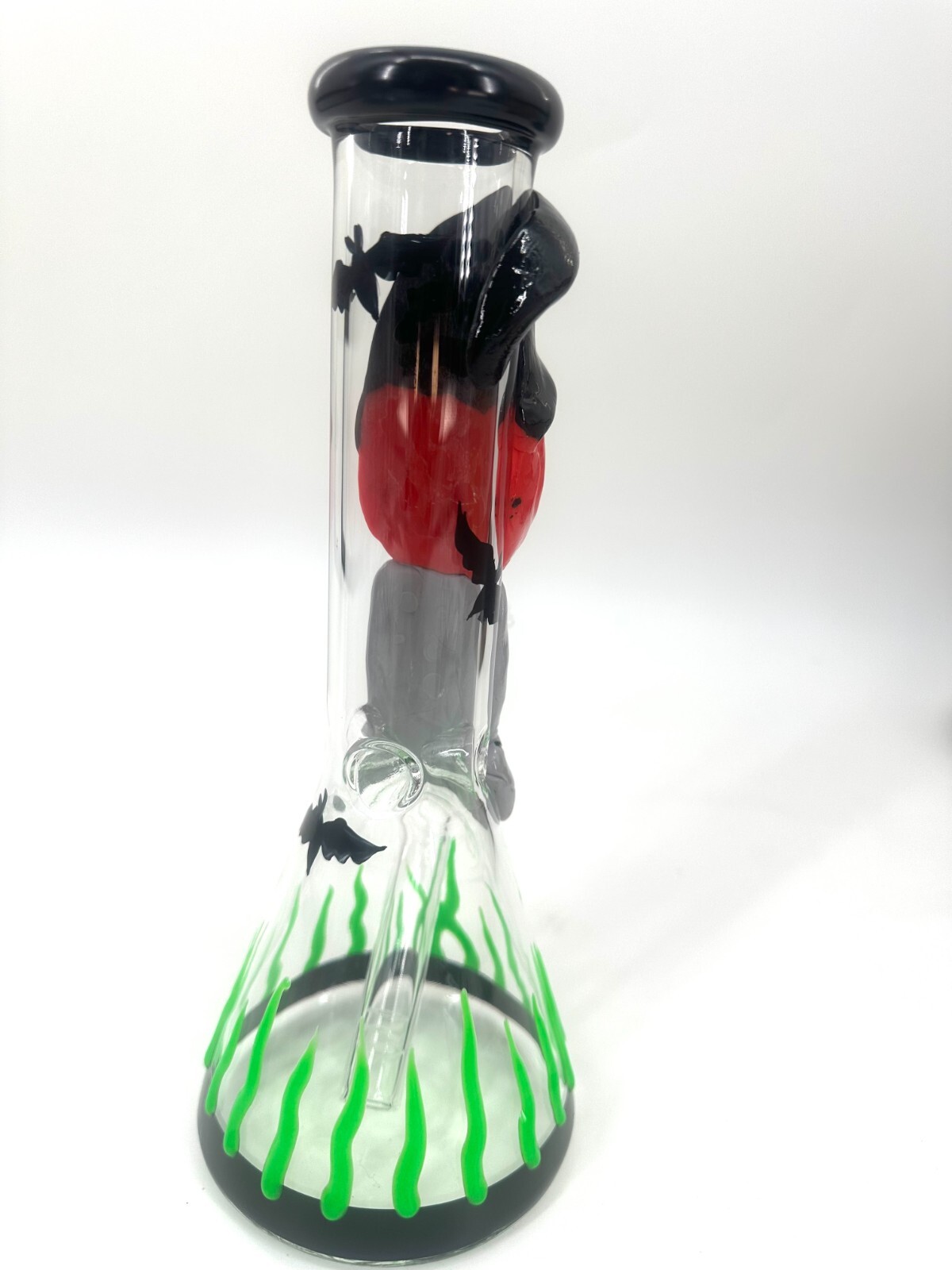 18in Heavy Thick Glass Bong Water Pipe Hookah Bongs with Skull catcher Yellow