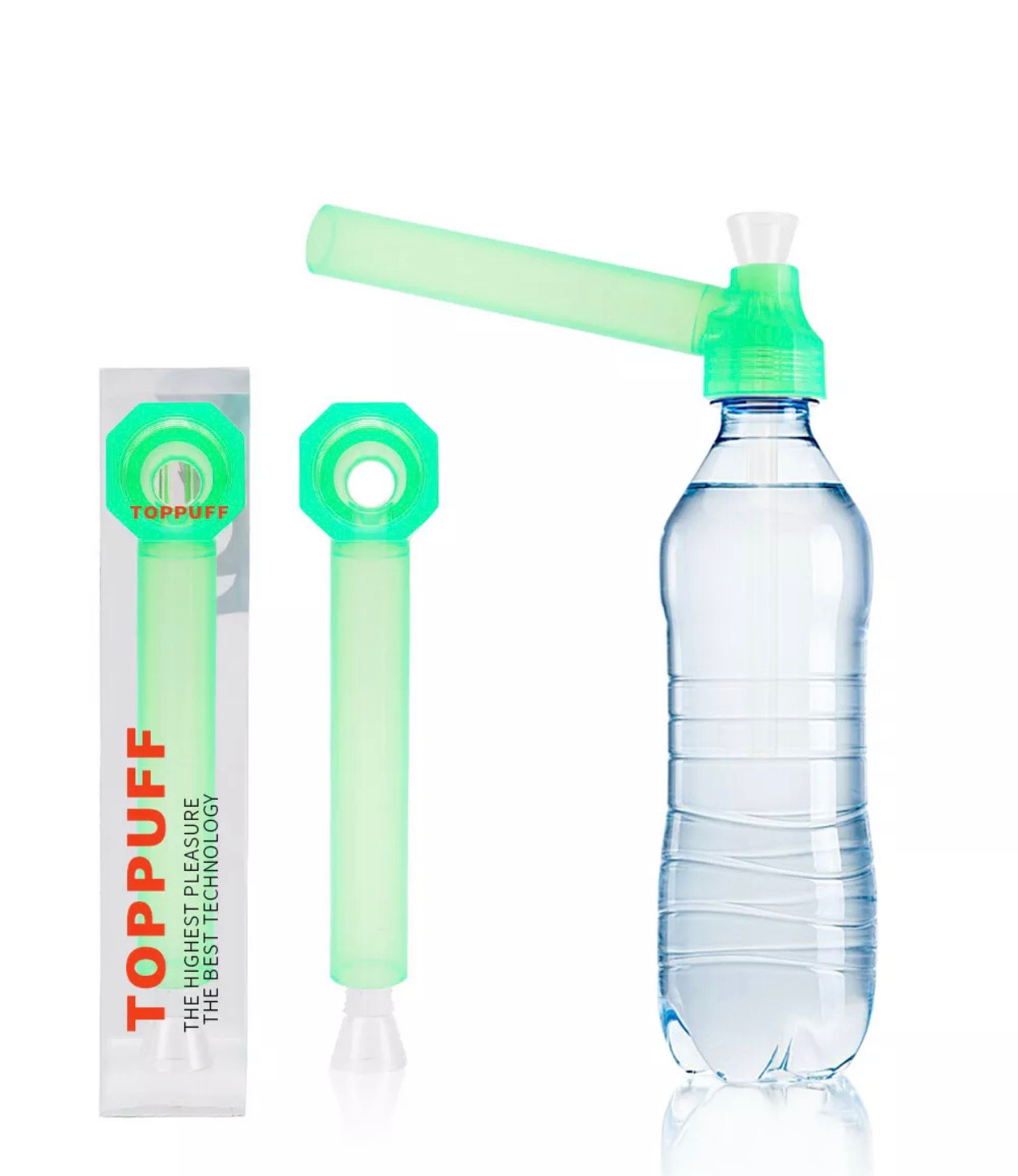 Green Portable Hookah Screw on Bottle Converter Water Glass Bong