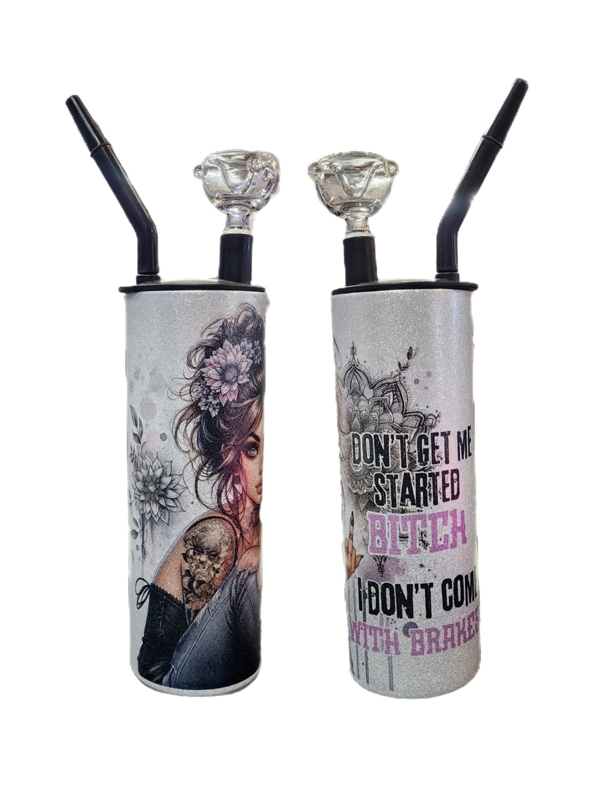 Glitter Bong Tumbler – Hookah Tumbler – Cold Smoke Tumbler – 20oz
