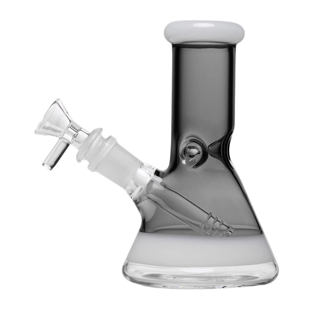 Human Grade 6&Prime; Beaker Water Pipe Bong Thick Borosilicate Glass Smoke Grey
