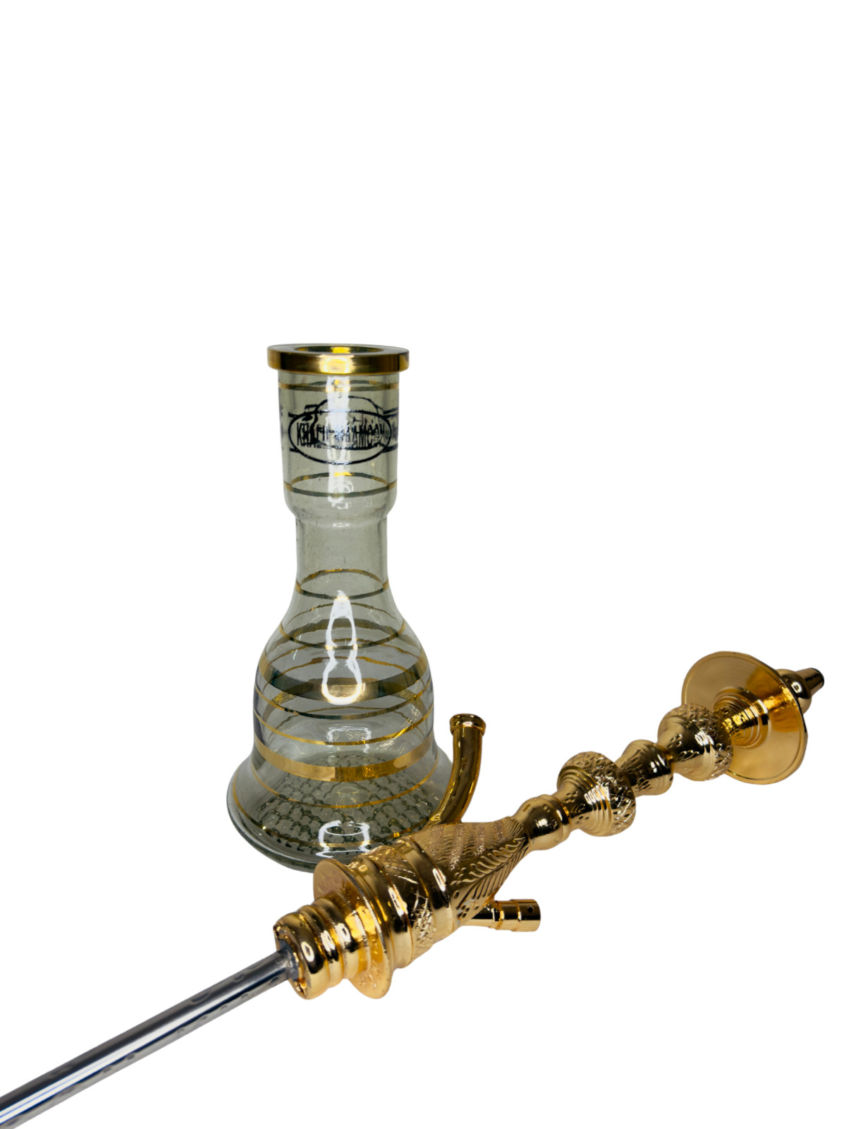 Khalil Maamoon Egyptian Hookah shisha set handcrafted Fanus (Gold-Oxide)