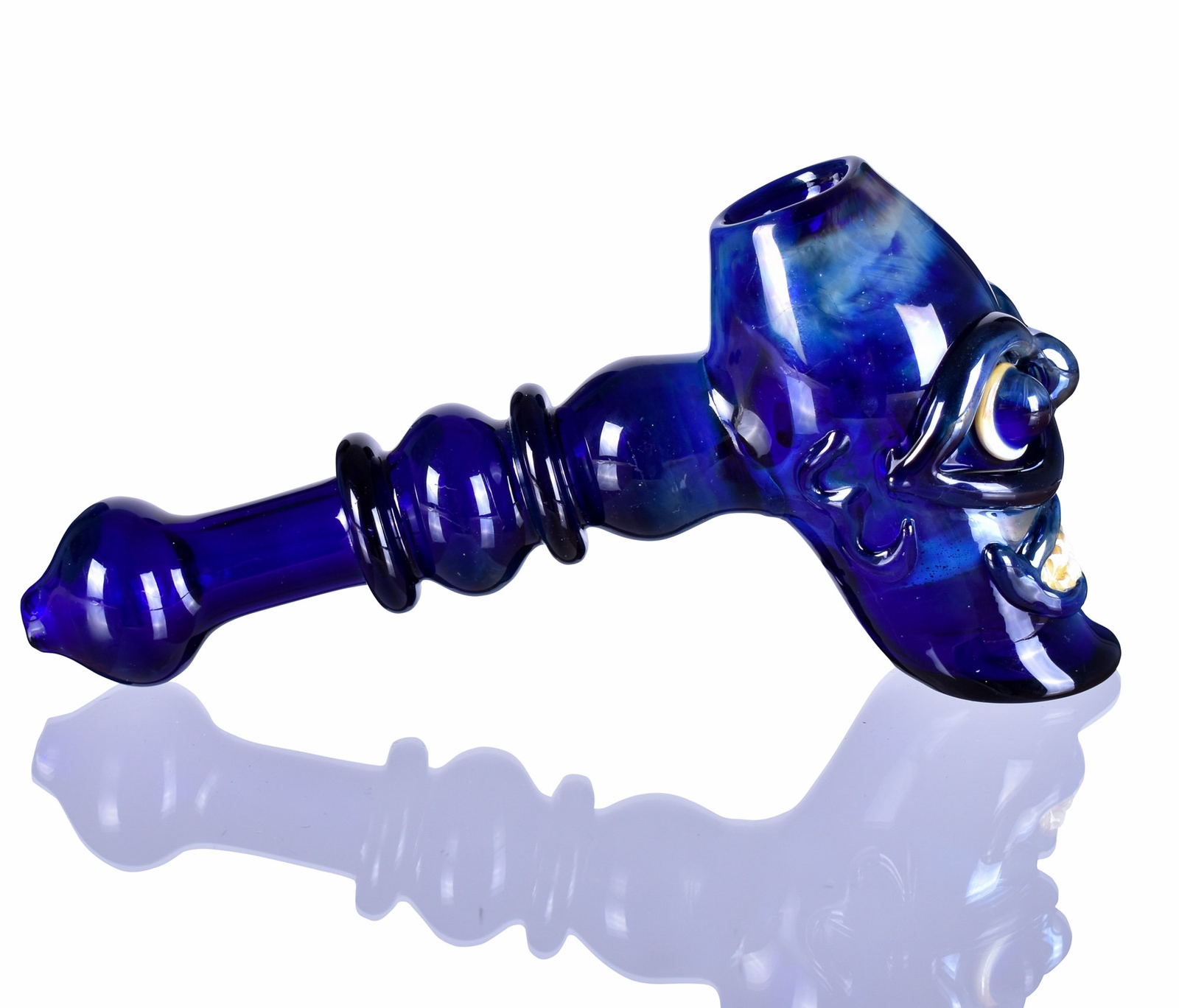 8&Prime; The Terminator Face Hammer Glass Water Pipe Hookah Bong Bubbler Blue *USA*