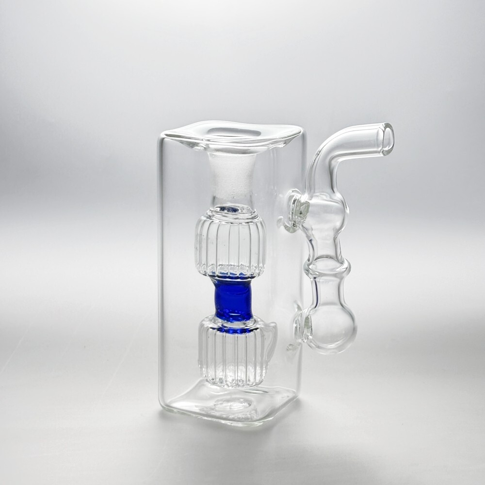 4&Prime; Glass Bong Double Filter Perc Smoking Water Pipe Hookah Bubbler W/Bowl
