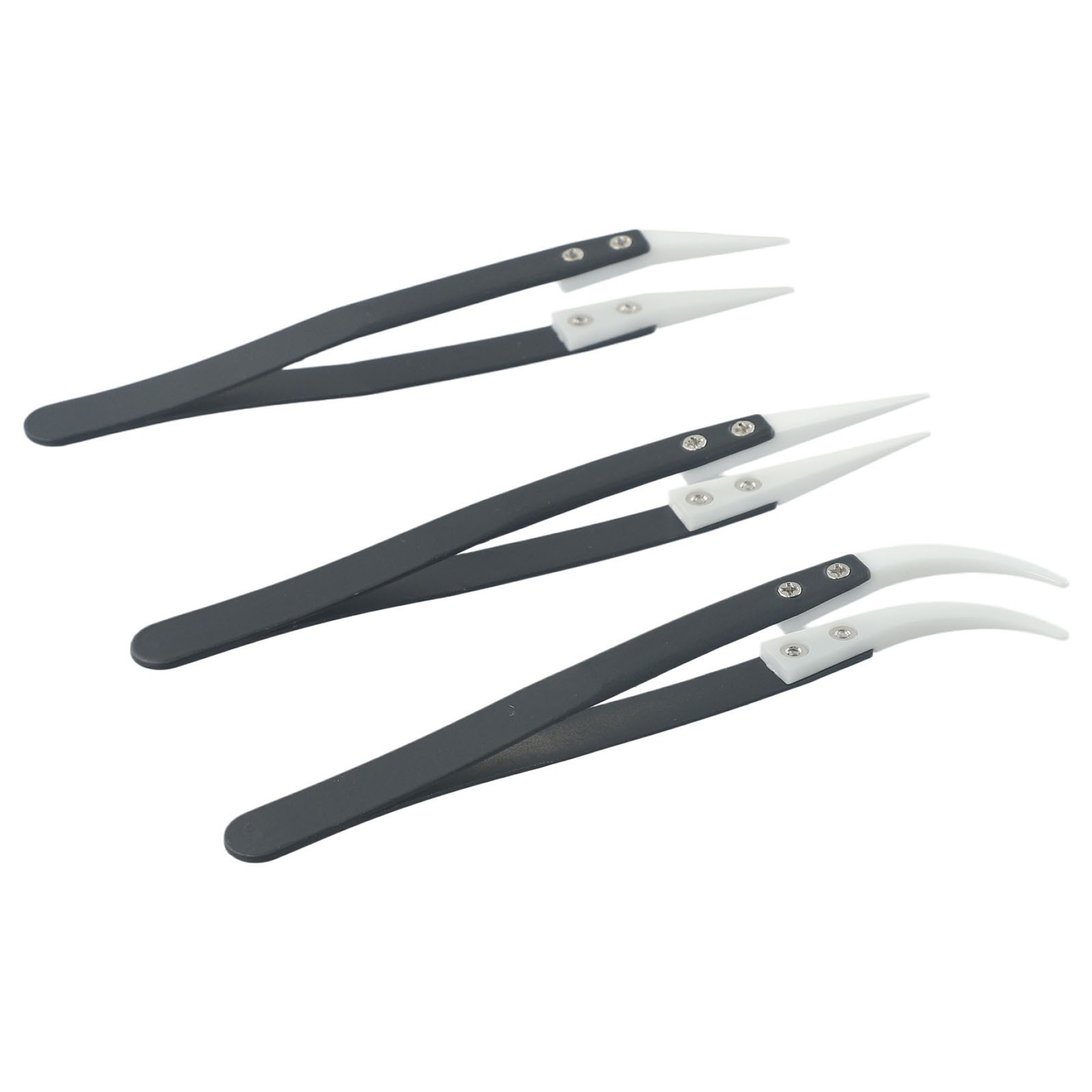 Universial Reverse Tweezers Ceramic Tweezers Industrial Use 135-140mm 3pcs