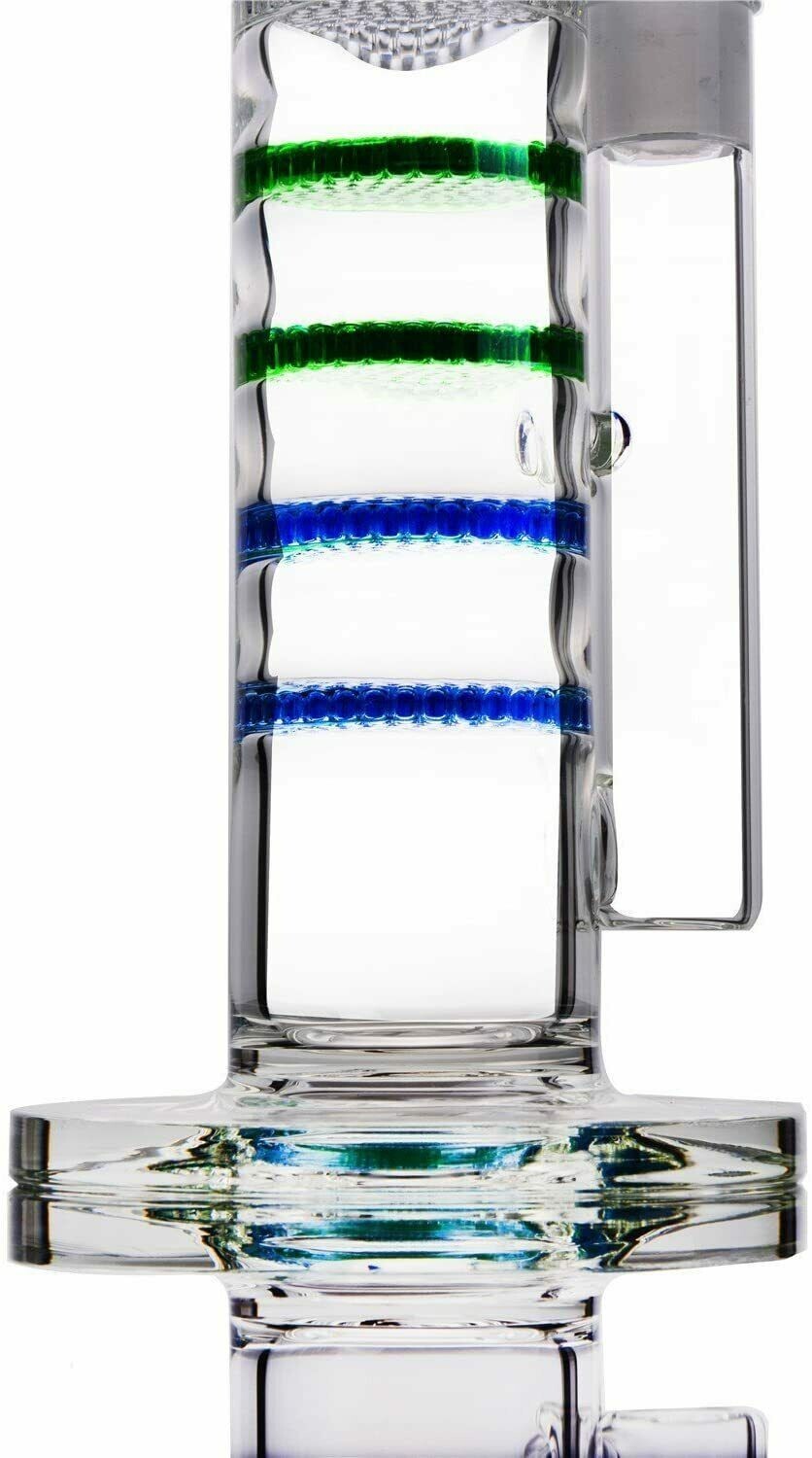 RORA 16.5&Prime; Honeycomb Tube Glass Bongs Heavy Smoking Water Pipes Perc Bongs W/ICE
