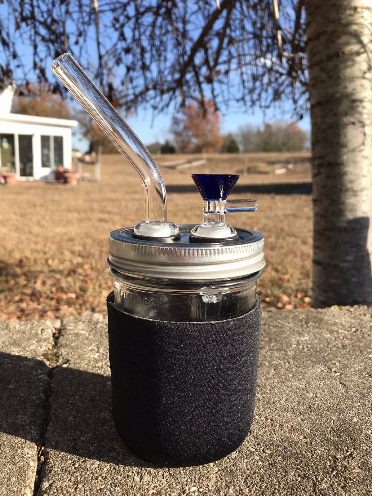 Matrix Downstem Mason Jar Water Pipe 16oz 14mm Bowl Bong Bubbler Mouthpiece