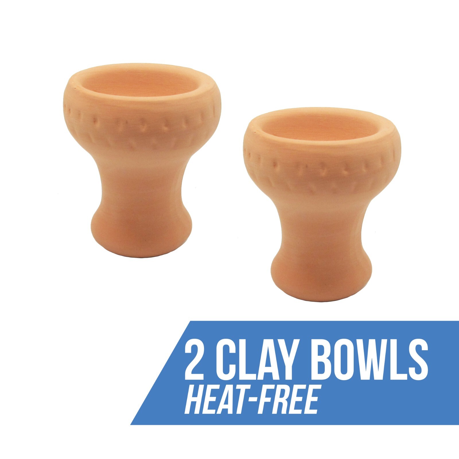 2 CT Clay Hookah Bowls with Bowl Grommets BYO Hookahs / Amira Hookah