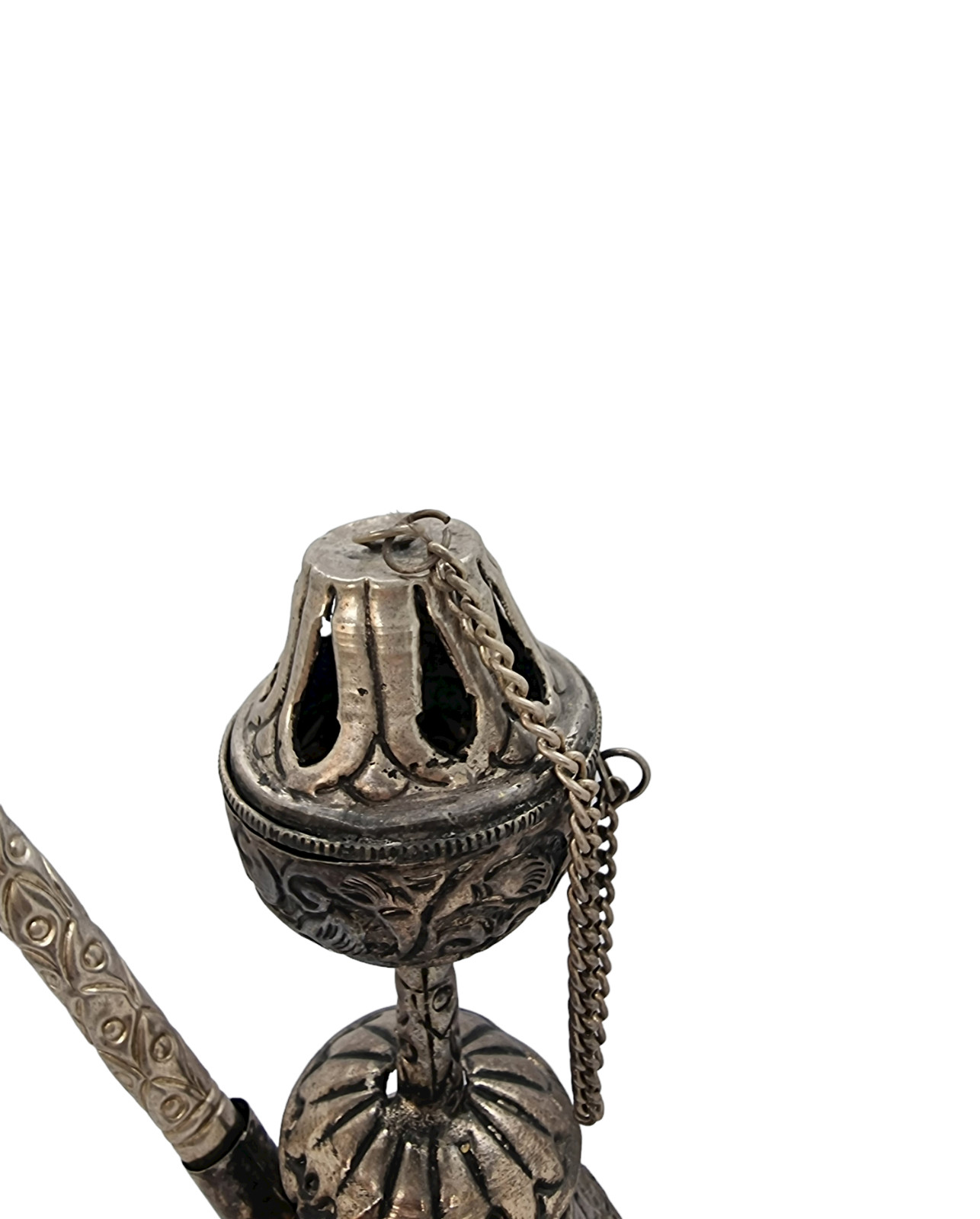 Vintage Red Silver Decorative Hookah Shisha Handmade Antique Inspired Home Décor