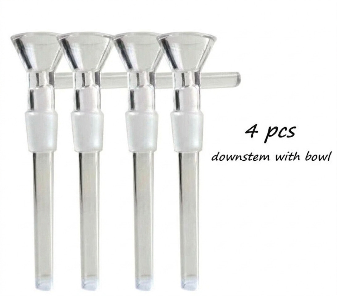 Glass Downstem Diffuser Water Pipe Bong Hookah Down Stem 4.5” INCH ( 4 pcs )
