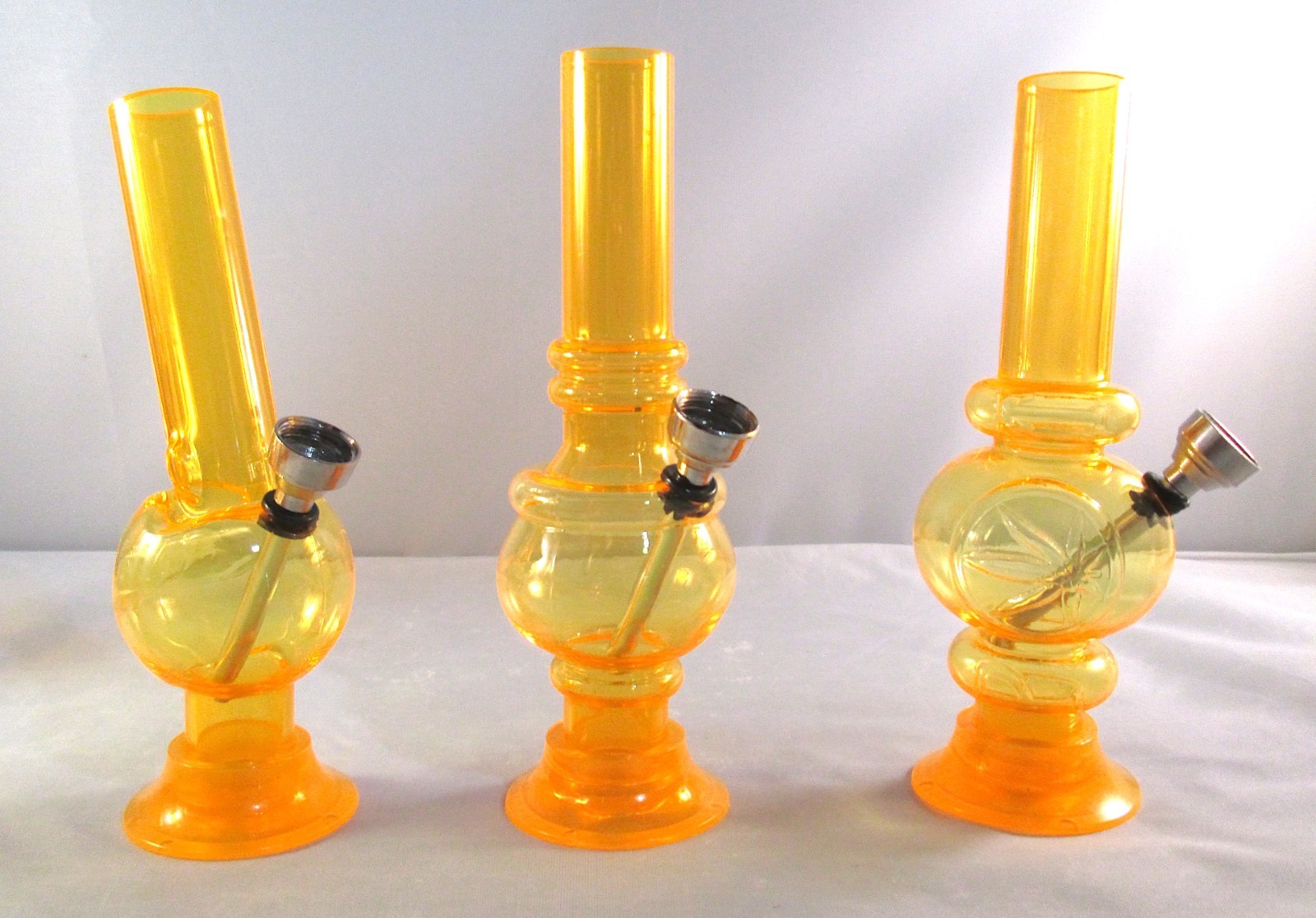 Acrylic Smoking Water Pipe Bong Bubbler 6&Prime; Neon Orange Tobacco