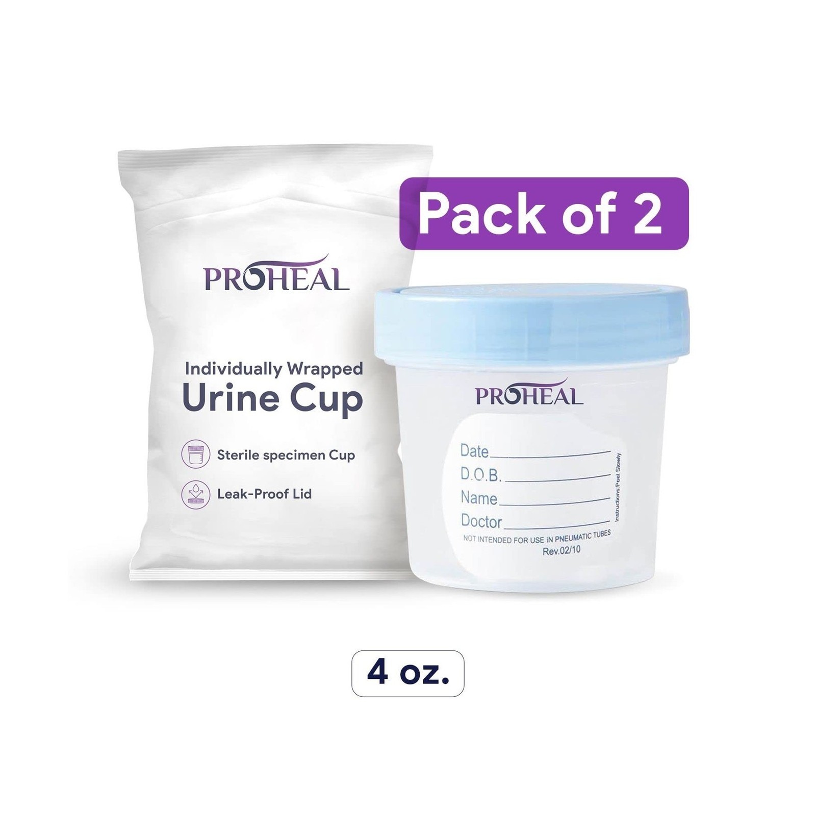 Sterile Urine Specimen Cups with Lids (2PK)- 4 oz. Sample Urine Cups for Spec…