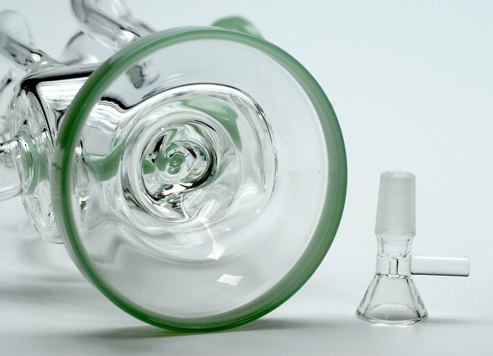10&Prime; Milky Green Vortex Cyclone Recycler Smoking Water Pipe Hookah Bubbler Bong