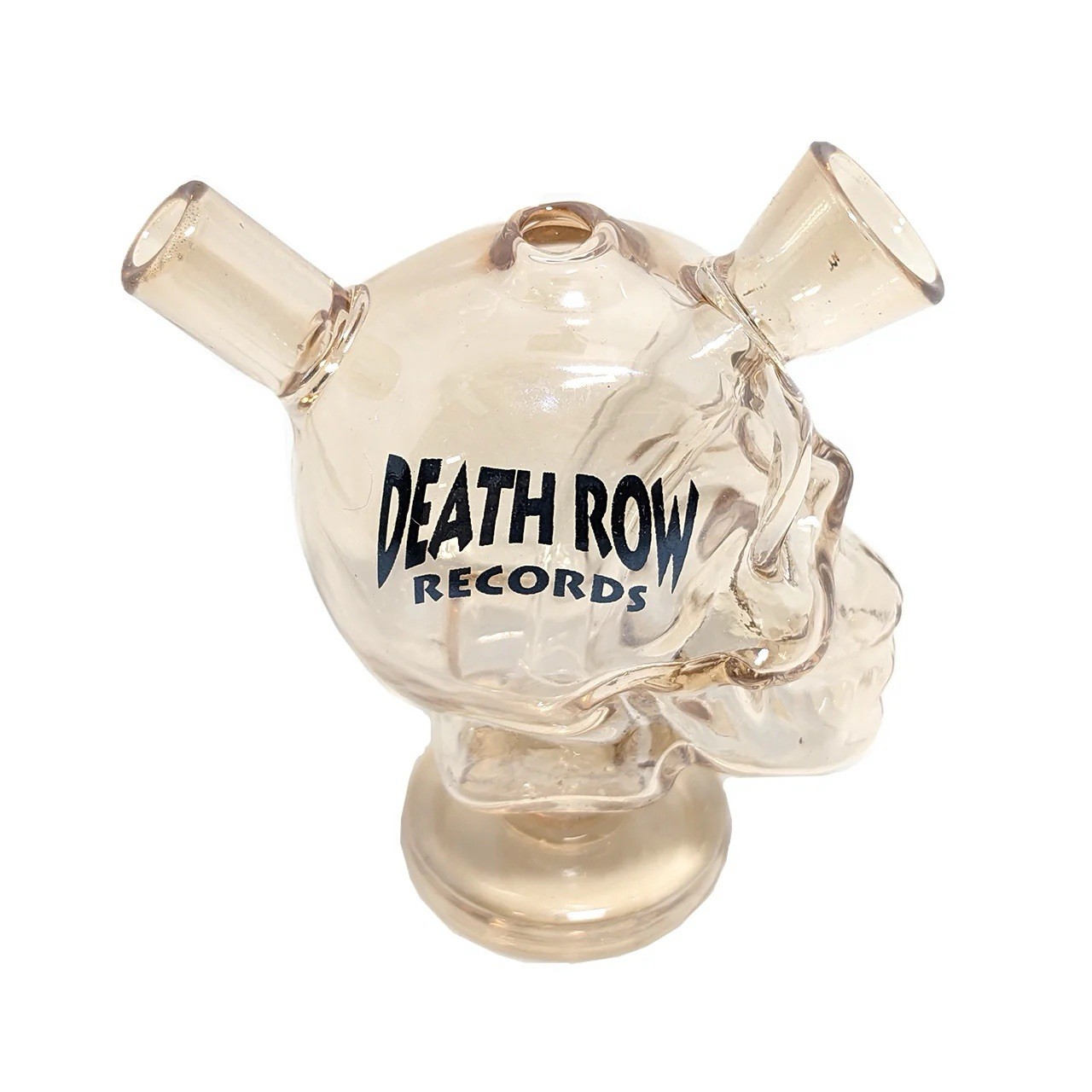 Death Row Records Skull Blunt Bubbler Glass Water Pipe Bong Mini Handheld Hookah