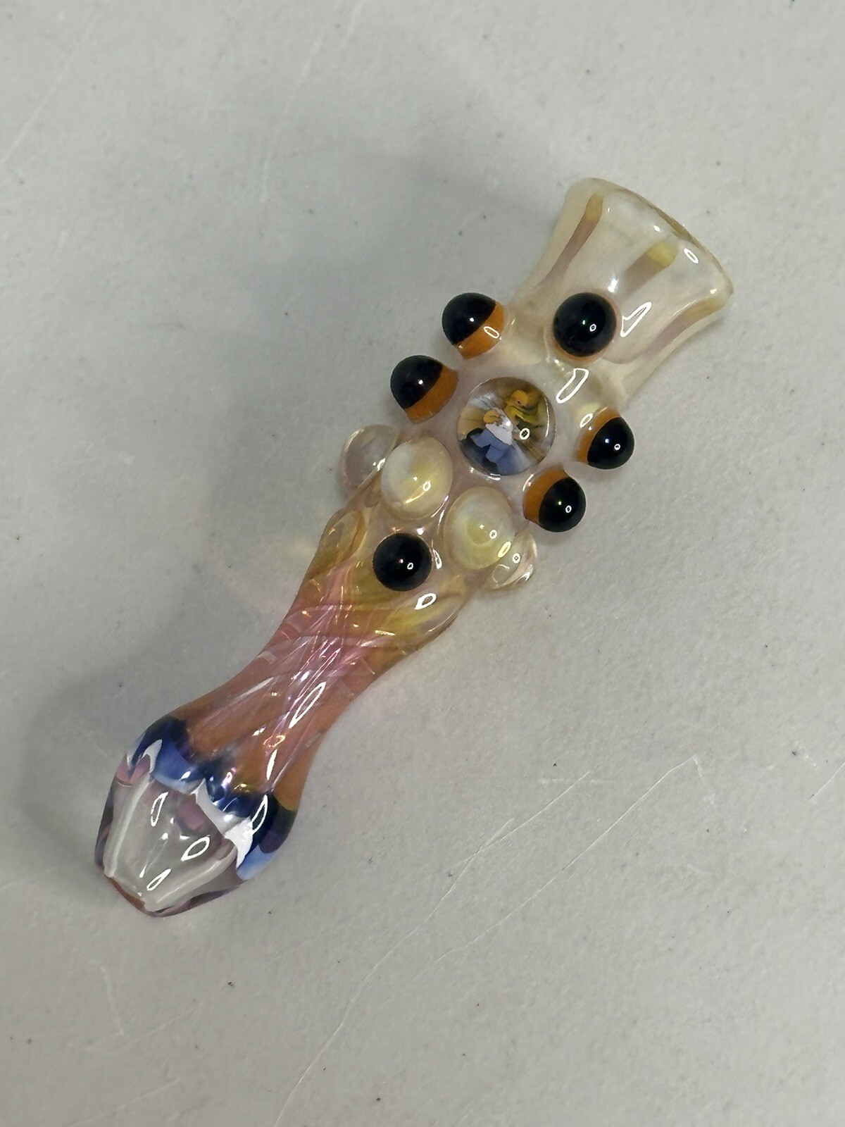 Vintage 3 1/2” The Simpsons Homer Glass Chillum Bowl Hand Pipe Millie *RARE*