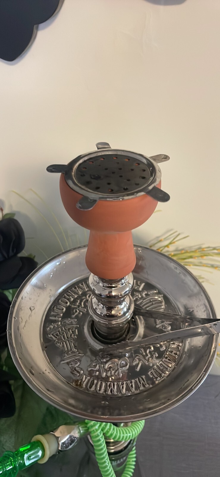 26&Prime; KHALIL MAAMOON HOOKAH SHAMADAN MAMOON 1 TIER PIPE HANDMADE 1 HOSE
