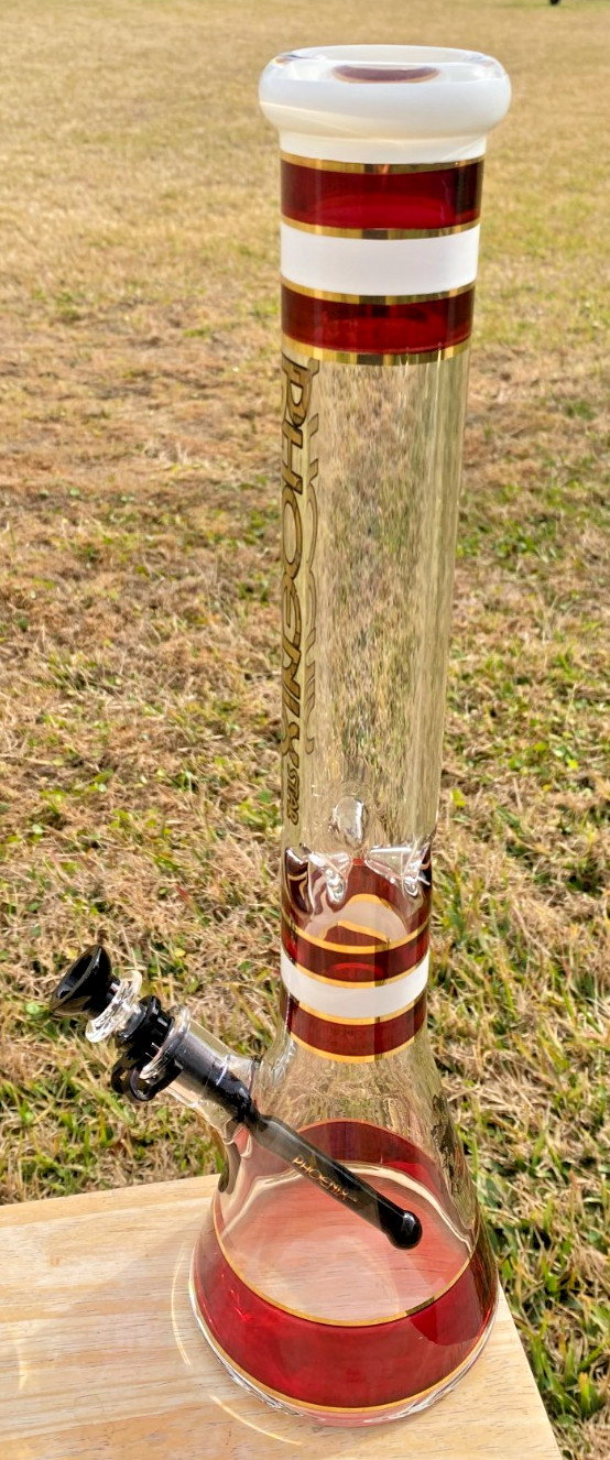 WOW 18&Prime; Phoenix Star -(XL) Glass Beaker Water Pipe Bong Royal Red 4.8&Prime; Base