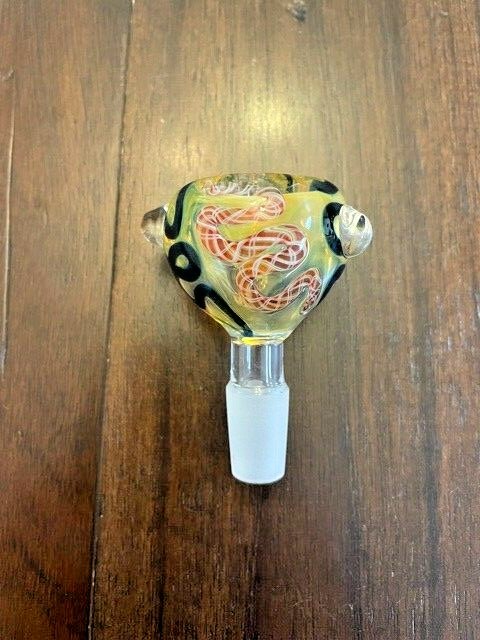 14mm Premium Glass Hookah Bowl Colorful Snake Pit