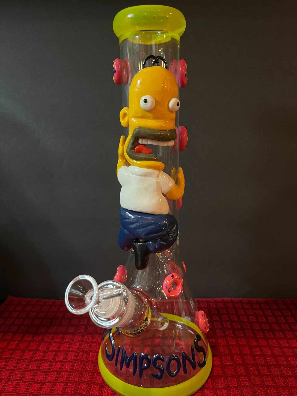 Simpsons Glass Bong Glass Water Pipe Smoking Beaker 14MM Bowl Glass Pipe Smoking