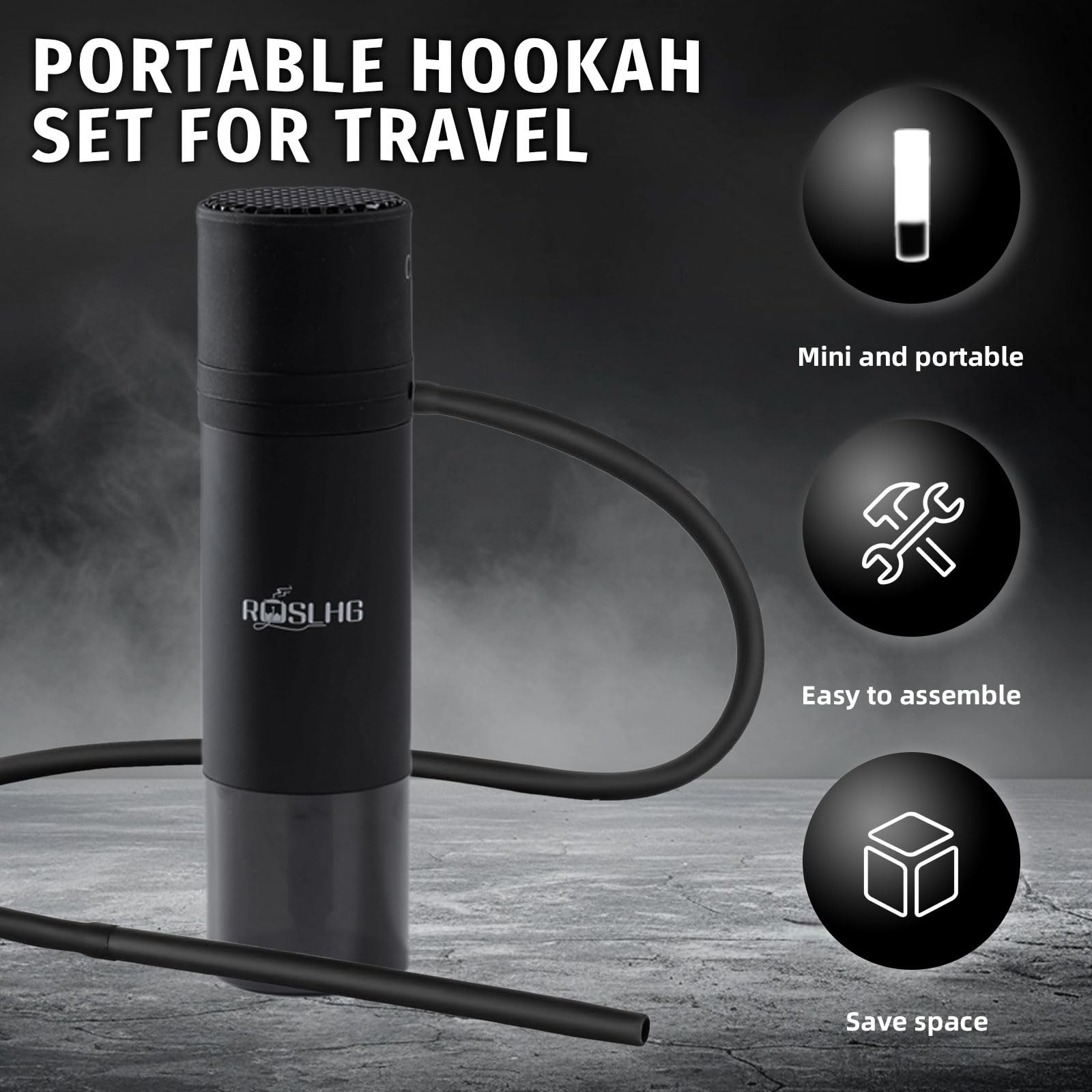 ROSLHG Portable Car Hookah Set Portable Purple Cup for Travel, Hookah set wit…
