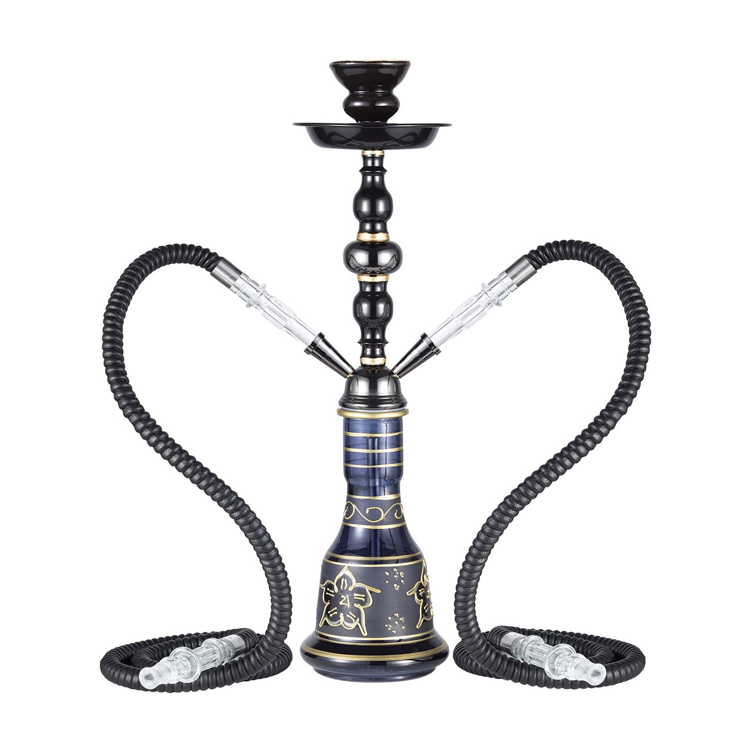 20&Prime; Hookah set – 2 Hose Premium Shisha Kit 1 Count (Pack of 1), Black