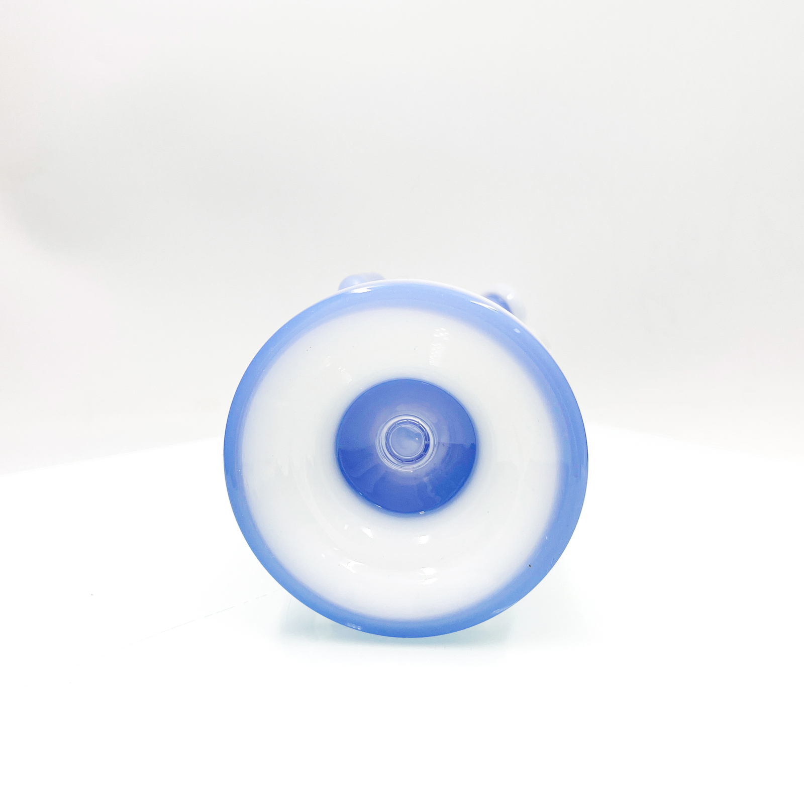 10 »Recycler Bluish Glass Waterpipe Smoking Bong with14MM Bowl White and Blue