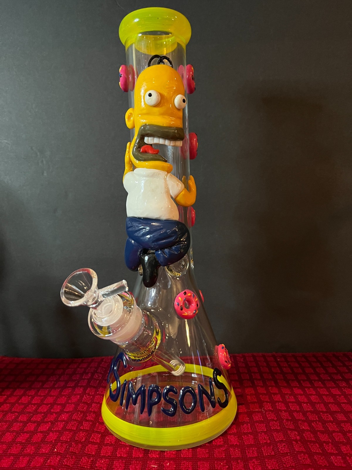 Simpsons Glass Bong Glass Water Pipe Smoking Beaker 14MM Bowl Glass Pipe Smoking