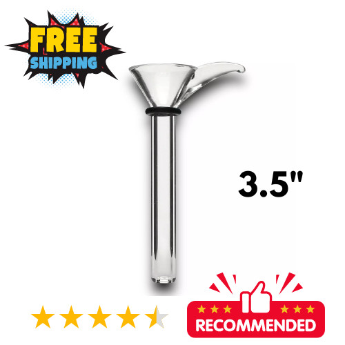 3.5” Glass Downstem Water Pipe Piece 9mm Slide Glass Bowl Hookah Clear Down Stem