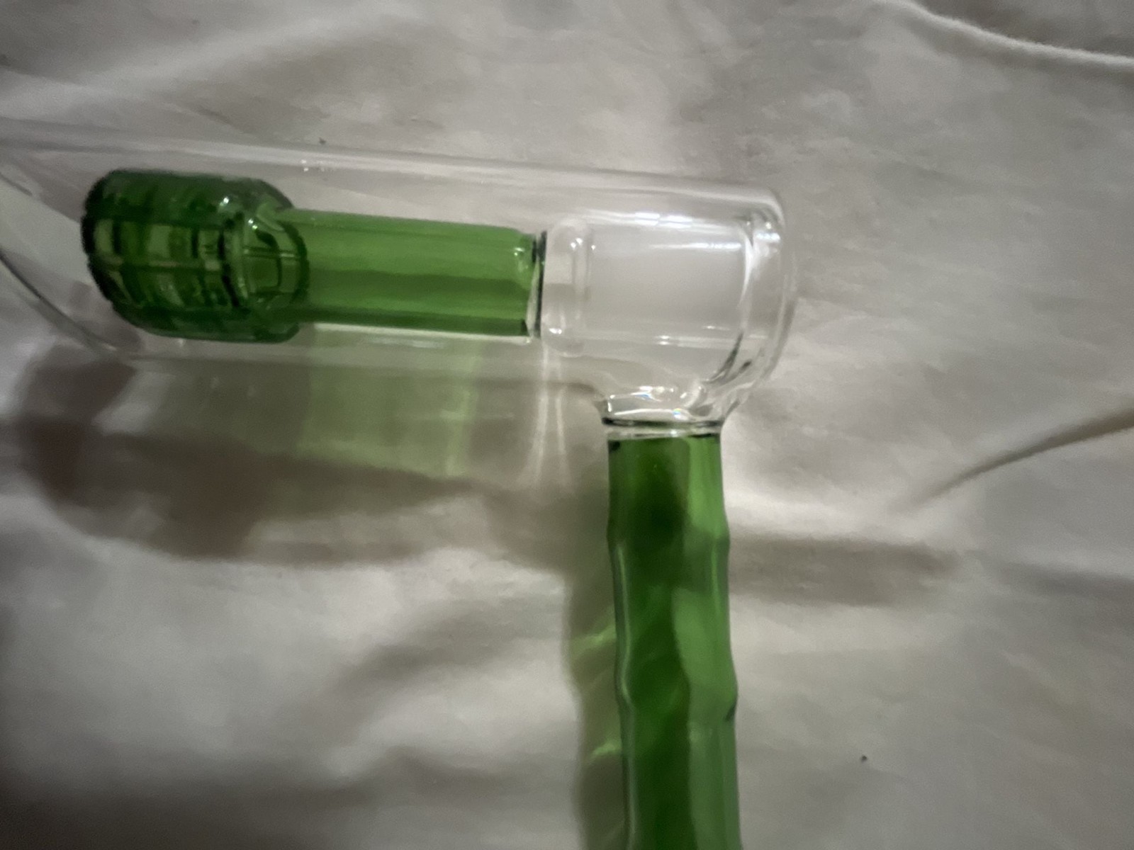 Green Glass Hammer Bubbler Hand Piece with Percolator