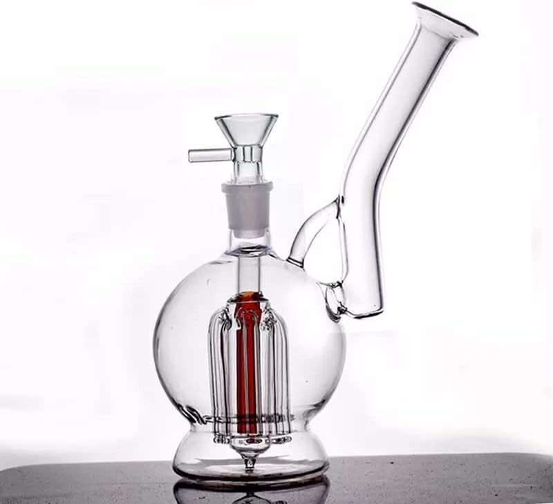 RORA Glass Bong Smoking Hookah Percolator Water Pipe Recycler With 14mm Bowl