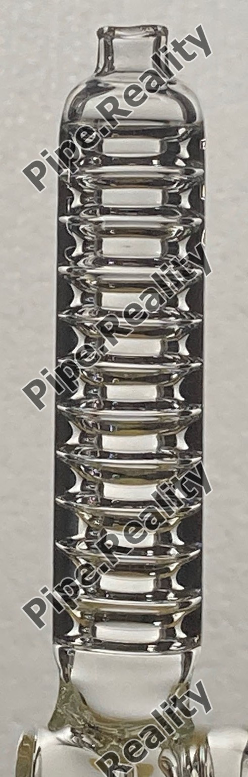 18&Prime; Key Lime Green Glass Double Beaker Pyramid Perc Bong Showerhead Matching Set