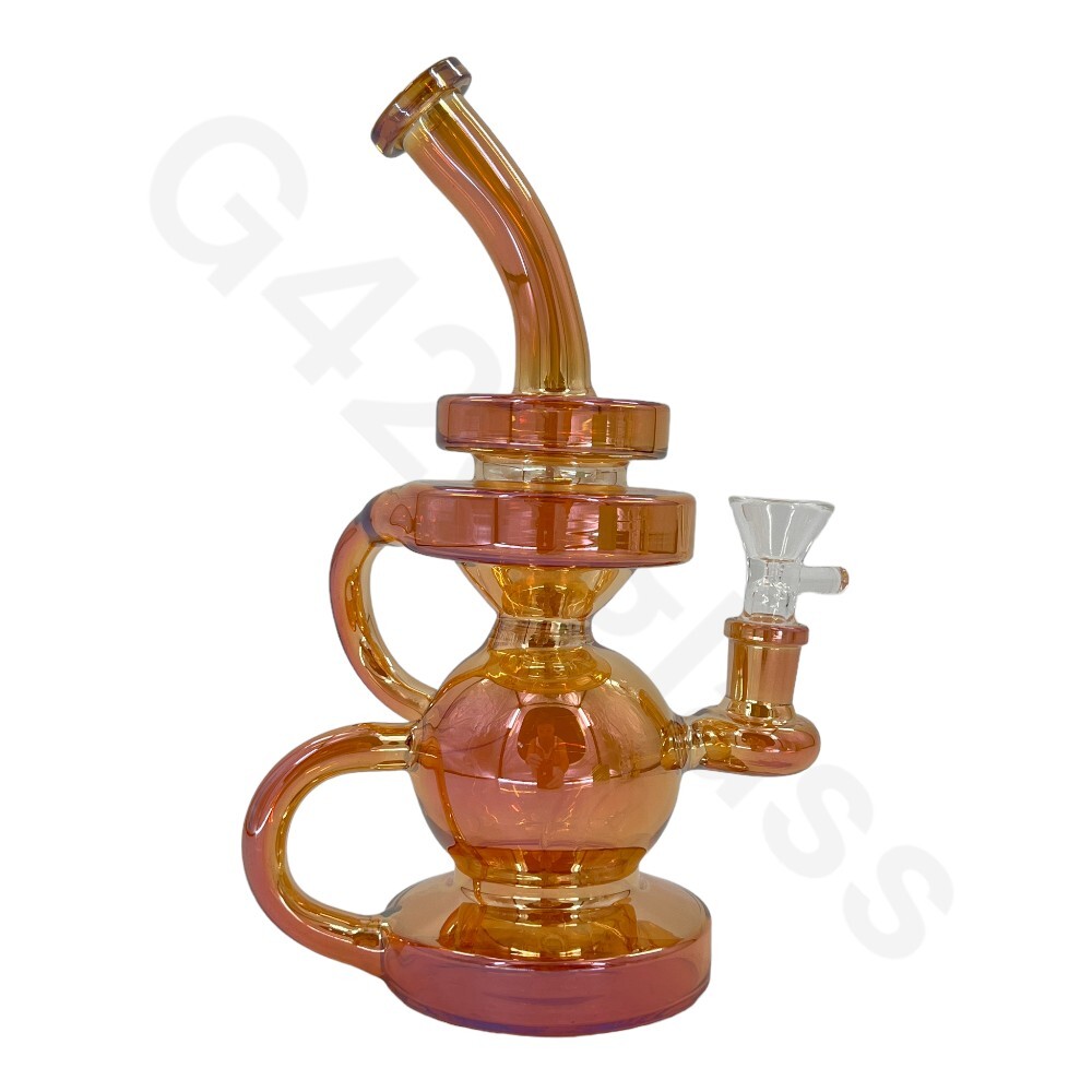 8 Inch Electroplate Recycler Ice Bong | Water Pipe