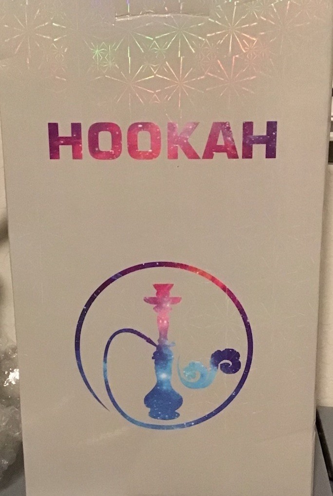 Hookah Glass & Ceramic Pipe Set with 4 Hoses, accessories – Black & White NEW