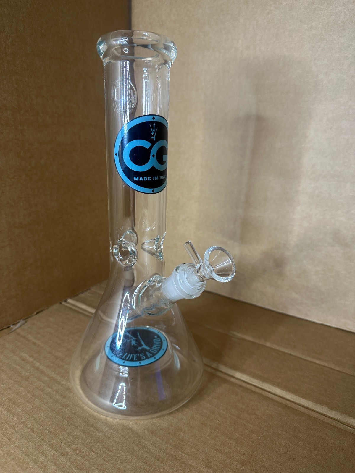 12″ Compton Glass Beaker Bong Grinder Combo